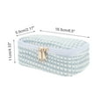thumbnail image 2 of Unique Bargains 1 Pc Multi-functional Square Dots Makeup Bag for Travel Blue Plush, 2 of 5