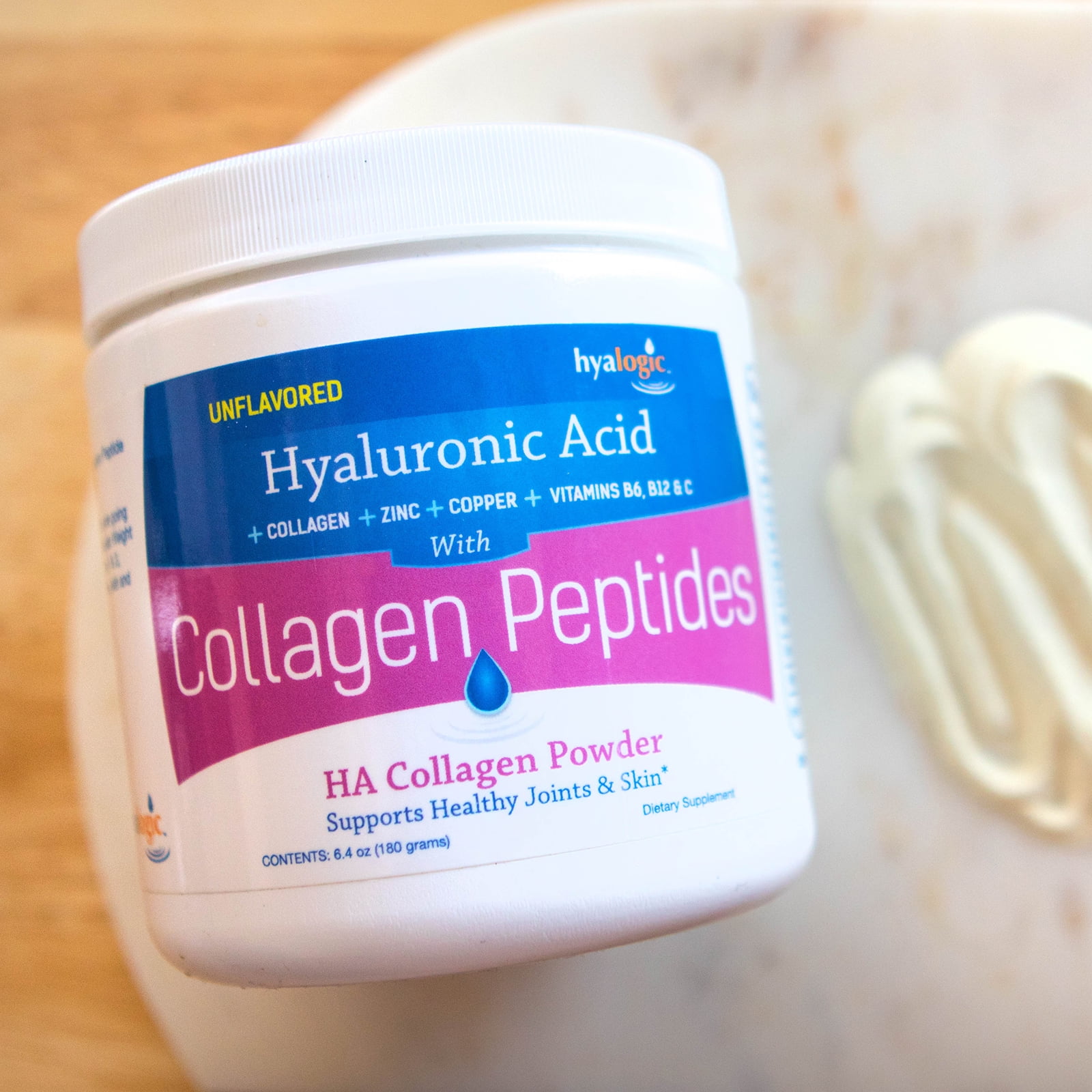 Hyalogic Collagen Peptides Unflavored 6.4 oz Powder