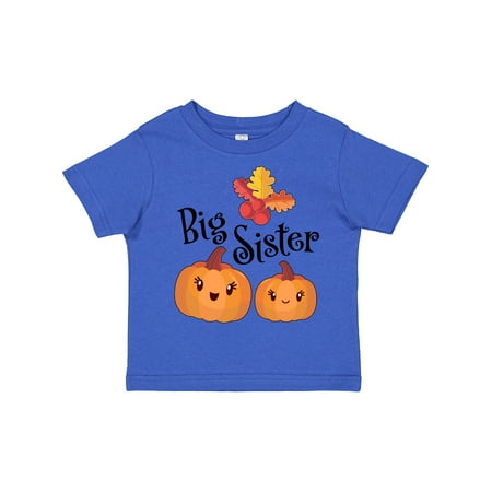 

Inktastic Big Sister Pumpkins with Fall Leaves Gift Toddler Toddler Girl T-Shirt
