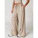 thumbnail image 5 of Pantalones Deportivos Casuales Holgados de Pierna para Mujer, Rectos, de Tiro Bajo, con Bolsillos con Cordón Elástico Albaricoque L, 5 of 9