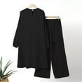thumbnail image 5 of NMMUED Abayas for Women Muslim Dresses for Women Abaya Dress for Women Muslim Set Long Sleeve Dress Shirt with Pants /, Black L, 5 of 9