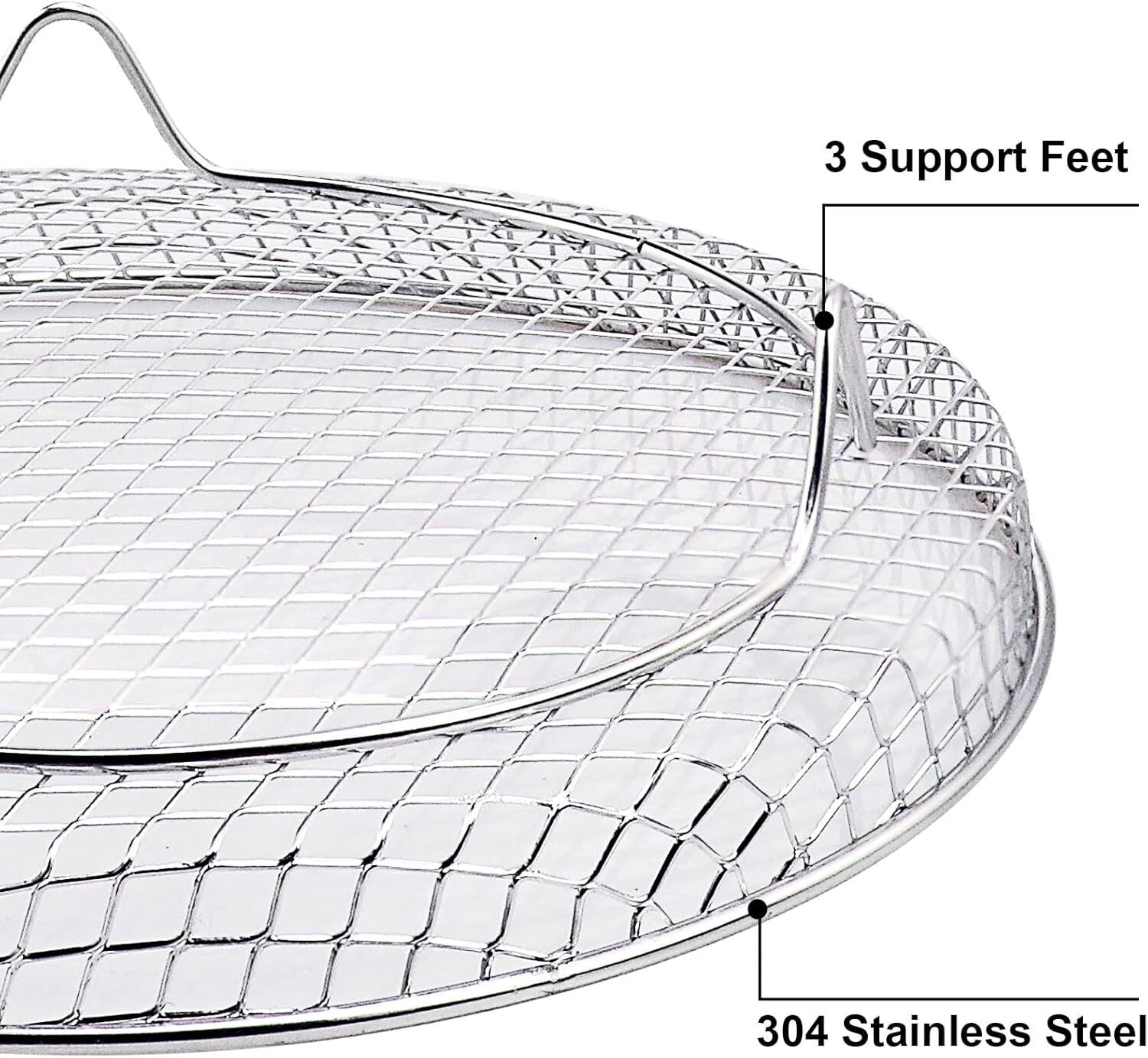 GoXteam Air Fryer Racks 3Pcs Stackable Set, Stainless Steel Mesh Baskets, Multi-Use for Air Fryer, Steamer, Oven, Dishwasher Safe (7.8in Round)