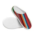 thumbnail image 3 of Daiia Mexican Serape Blanket Stripes Print Women’s Fuzzy Slippers Memory Foam Lightweight House Shoes Cozy Loafer Flannel House Shoes-40/41, 3 of 7