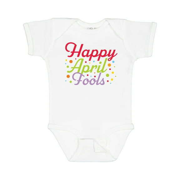 Inktastic Happy April Fools with Colorful Dots Boys or Girls Baby Bodysuit