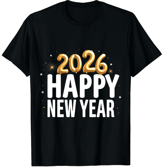 Happy New Year Party 2026 Ballon Family Matching Men Women T-Shirt