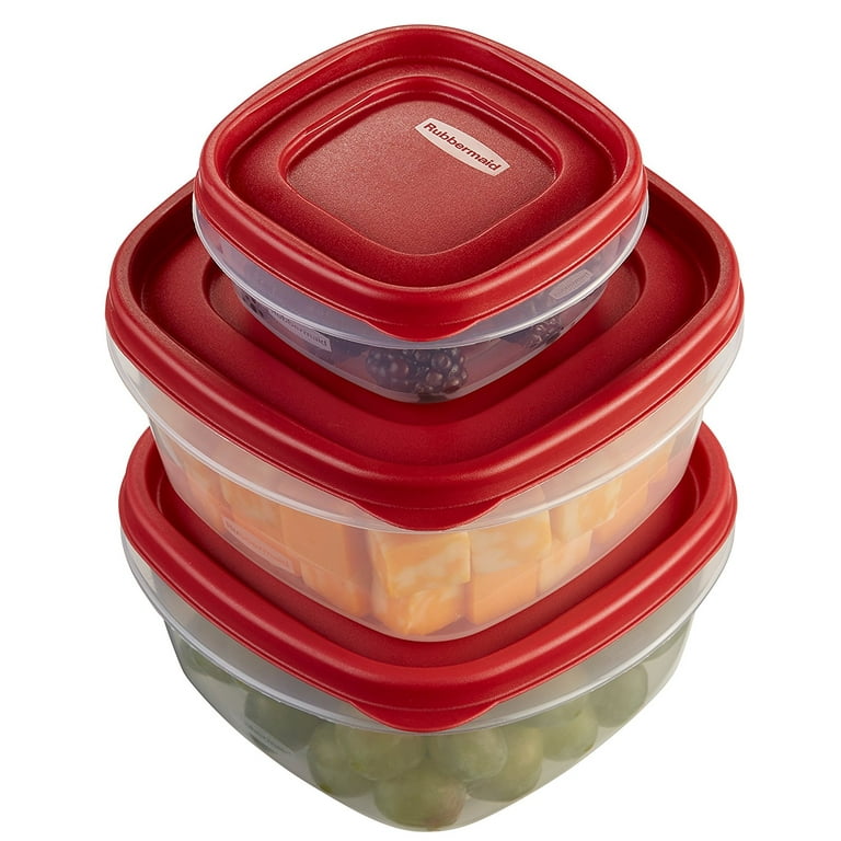 Rubbermaid 16-Piece Food Storage Containers with Lids and Steam Vents,  Microwave and Dishwasher Safe, Red