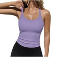 thumbnail image 3 of DDAPJ pyju Womens Ribbed Tank Top Slim Fitted Workout Undershirts Yoga Cami Shirts Summer Casual Camisole Prime Sales Purple XXXXL, 3 of 8