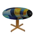 thumbnail image 3 of Orinice Fish Water Blue Background Round Table Cover Stain Resistant Washable Indoor Outdoor Tablecloth Kitchen Dining Wedding Parties Waterproof Fabric 100% Polyester 54-58, 3 of 8
