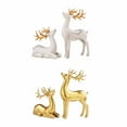 thumbnail image 2 of Cateissary Juego de 2 uds de adornos de ciervo para el hogar, diseño de escena pequeña interesante, decoración de de alce, figurita de Decoración del hogar Blanco, 2 of 6