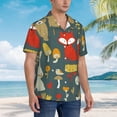 thumbnail image 3 of Balery Cute Animal Forest Camisas hawaianas de manga corta para hombre, camisas playeras de corte holgado, camisas de vacaciones con botones,Medium, 3 of 7