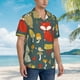 thumbnail image 3 of Balery Cute Animal Forest Camisas hawaianas de manga corta para hombre, camisas playeras de corte holgado, camisas de vacaciones con botones,Medium, 3 of 7