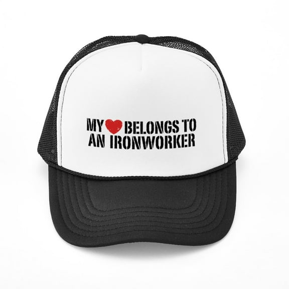 CafePress - My Heart Belongs To An Ironworker - Adjustable Unisex Printed Trucker Hat with Mesh Back