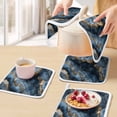 thumbnail image 5 of Navy Blue Marble Pot Holders for Kitchen Heatproof Potholder, 5 Pack Modern Art Contemporary Yellow Hot Pads Multipurpose Oven Pads Cloth Potholders Trivet for Cooking Baking, 5 of 8