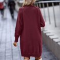 thumbnail image 4 of Lindreshi Fall Dresses for Women 2023 Homecoming Dresses Women's Winter Casual Solid Color Knitted Sweater Long Sleeve Button Dress, 4 of 7
