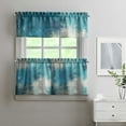 thumbnail image 2 of Blue-green Matte Color Blocks 3-Piece Kitchen Curtains Set Kitchen Curtains Sets with Valance for Windows Rod Pocket Machine Washable Kitchen Decor(54"x18"+2x27.5"x24"), 2 of 6