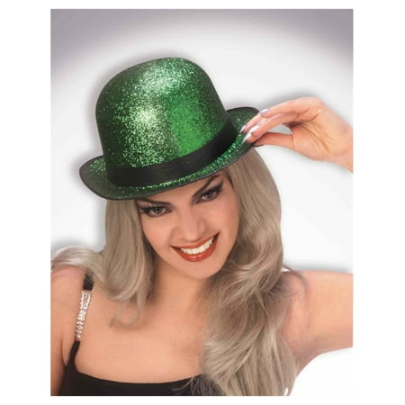 St Patricks Day Green Glitter Leprechaun Costume Derby Hat
