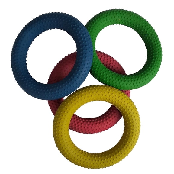 Multicolor Textured Rubber Ring Discs for Adult Outdoor & Lawn Games
