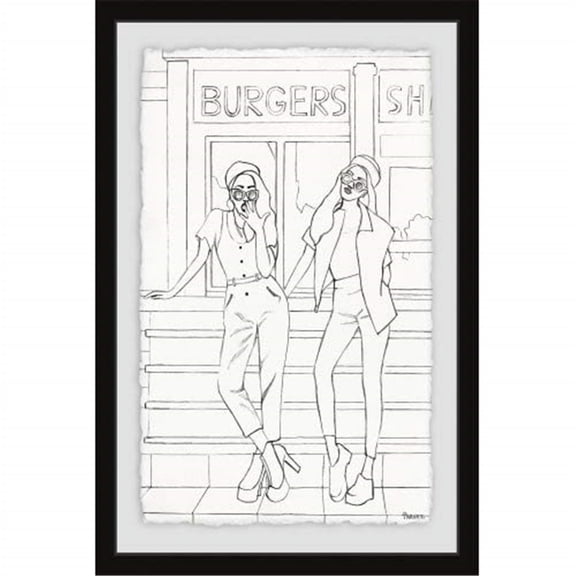Fastfood Fashion Girls Framed Painting Print