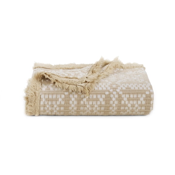 Your Lifestyle by Donna Sharp Garment Washed Oversize Grid Throw from  Oatmeal