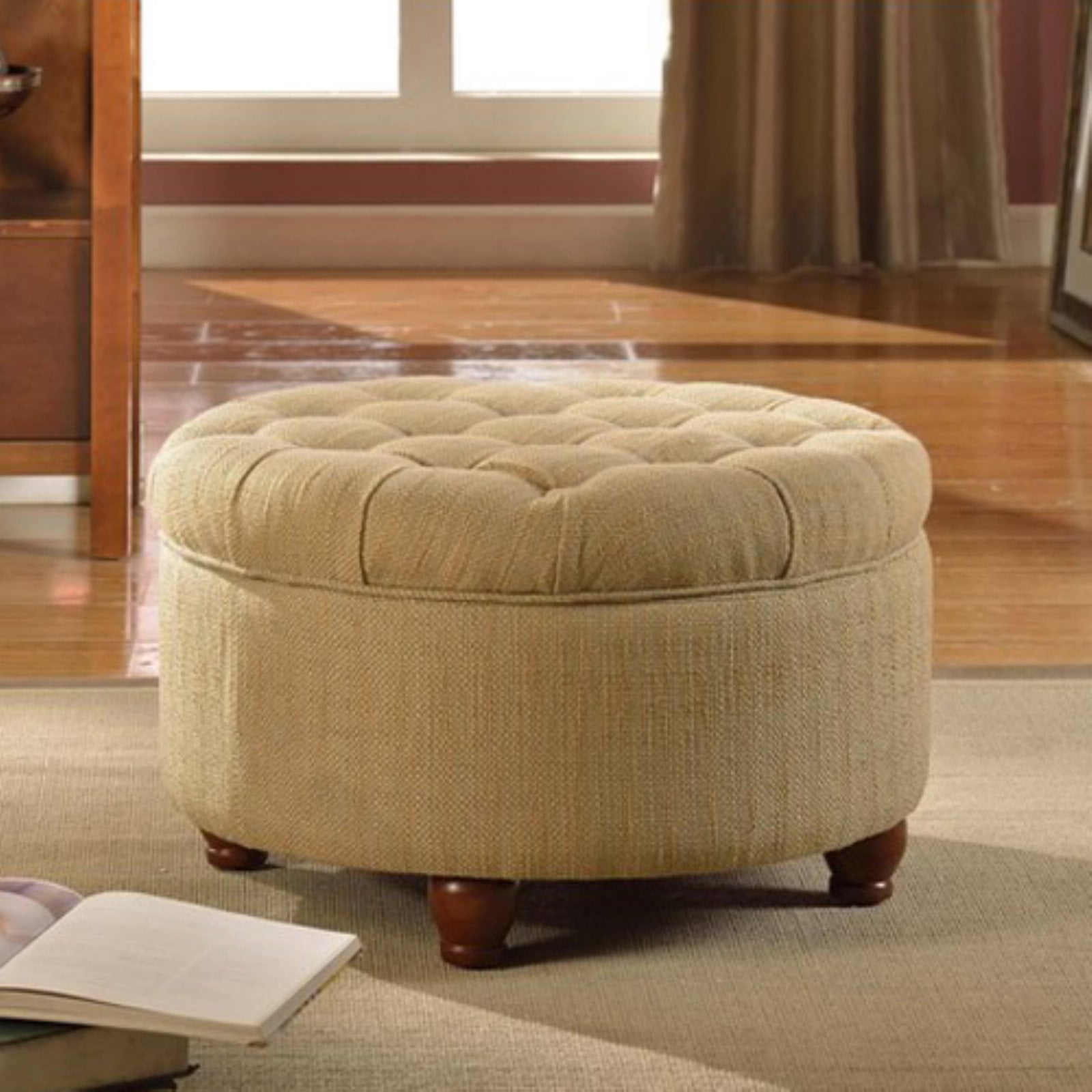 HomePop Tweed Tufted Storage Ottoman, Multiple Colors by Kinfine USA Inc