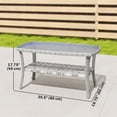 thumbnail image 3 of Outsunny Table Basse d'Extérieur avec Rangement, Table de Patio en Osier, Gris Foncé, 3 of 10