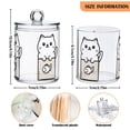 thumbnail image 5 of Yayeee 4 Pack Qtip Holder Bathroom Cotton Swab Canister with Lid Clear Dispenser Set, Beige Chubby Cat, 5 of 6