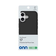 onn Protective Gel Phone Case for iPhone 17 - Black