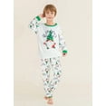 thumbnail image 4 of Franhais Christmas Family Pajamas Matching Set Santa Claus Print Long Sleeve Tops and Pants Sleepwear Soft Nightwear, 4 of 10