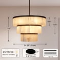 thumbnail image 2 of Natural Round Matte Black Alabaster 3-Tier 34.5 Inch Chandelier, Sturdy Ceiling Lamp, Organic Ceiling Light, Ceiling Mounted Light for Living Room, Dining Room, 2 of 8