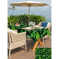 thumbnail image 4 of Outdoor Tablecloth with Umbrella Hole and Zipper, Saint Patrick's Day Rectangle Table Cloth 60x102 Inch Waterproof Tablecloth, Spring Farmhouse Botanical Clovers Picnic Table Cover for Patio Camping, 4 of 7