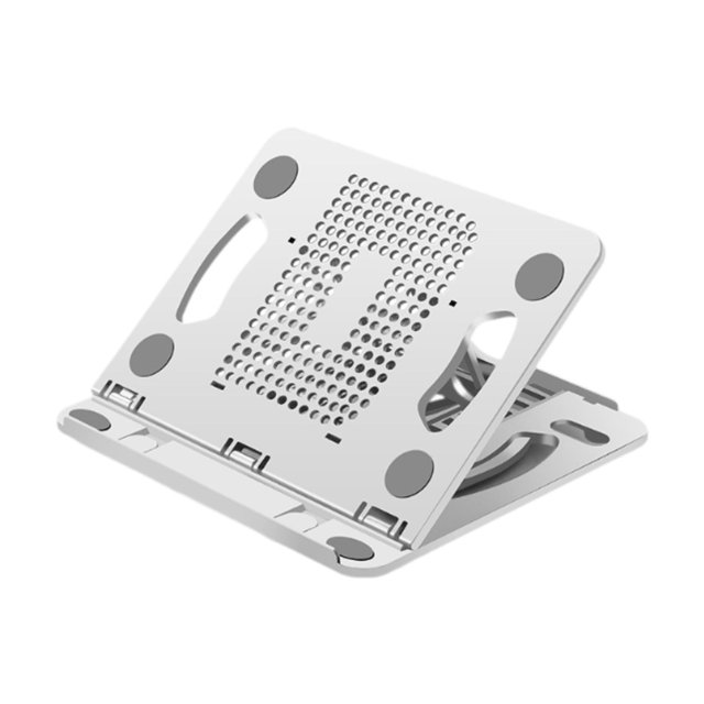 BELOVING Laptop Stand Base Folded Adjustable 8 Positions for Desk Bedroom Living Room White