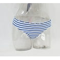 thumbnail image 2 of Vanilla Beach Blue Striped Scallop Bikini Swim Bottom Swimsuit Juniors' Women's Small, 2 of 3