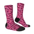 thumbnail image 4 of Yiaed Pink Butterfly Print Great elasticity Crew Socks Sports socks for Men and Women, 4 of 5