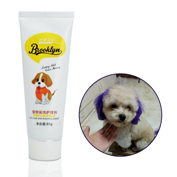 Tinte para el cabello para perros Tinte para el cabello para colorear Mascotas Herramienta para teñir el cabello para caballos Animales Perros azul y violeta Yinane Tinte para el cabello