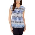 thumbnail image 1 of Hilary Radley Ladiesâ Printed Blouse (Blue Combo, Medium), 1 of 1