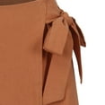 thumbnail image 6 of Stephy New Women's Fashionable Casual High Waistband Waist Belt Cotton Linen Shorts, Yellow, S, 6 of 9