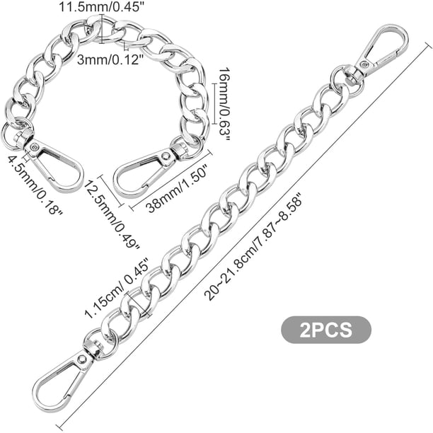 2Pcs Cute Bag Chain Straps – 8 Inch Decorative Extender With Swivel Clasps, Gold & Pink, For Handbag & Purse Handles