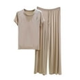 thumbnail image 2 of TMOYZQ Womens 2 Piece Outfits 2025 Summer Tracksuit Sets Short Sleeve Tops Travel Long Pants Jogger Lounge Set, 2 of 3