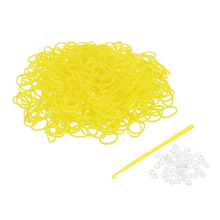 600Pcs Loom Rubber Band Kit with 25Pcs S-Clips and 1Pcs Hook, Yellow