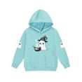 thumbnail image 5 of SERTG Children's Halloween Two-Piece Set Hooded Sweatshirt with Cute Printed +Casual Long Pants Long Sleeved Set Tops and Pants for Kids 2-13 Years(Light Blue,4 Years), 5 of 5