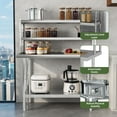 thumbnail image 5 of Uforic 48" X 24" Work Table with 48" X 12" Shelf Stainless Steel Table with Overshelves for Home Kitchen Restaurant Garage Warehouse, 5 of 9