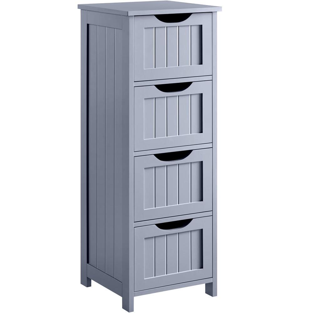 78cm Grey Wooden Love Storage Cabinet 4 Drawer Freestanding Tallboy 
