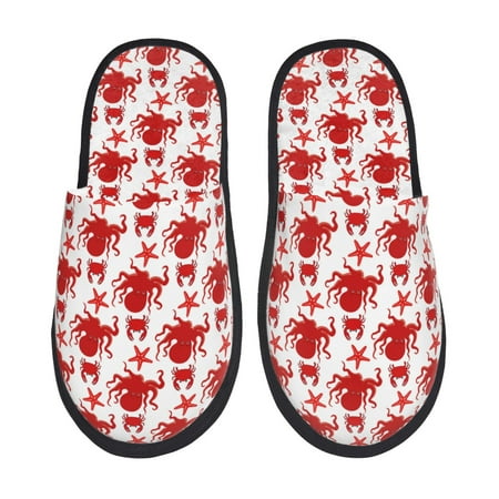 Balery Octopus Slient Indoor Furry Fleece Comfort House Shoes Soft Non-Slip Home Shoes Cotton slippers House Slippers-- Large