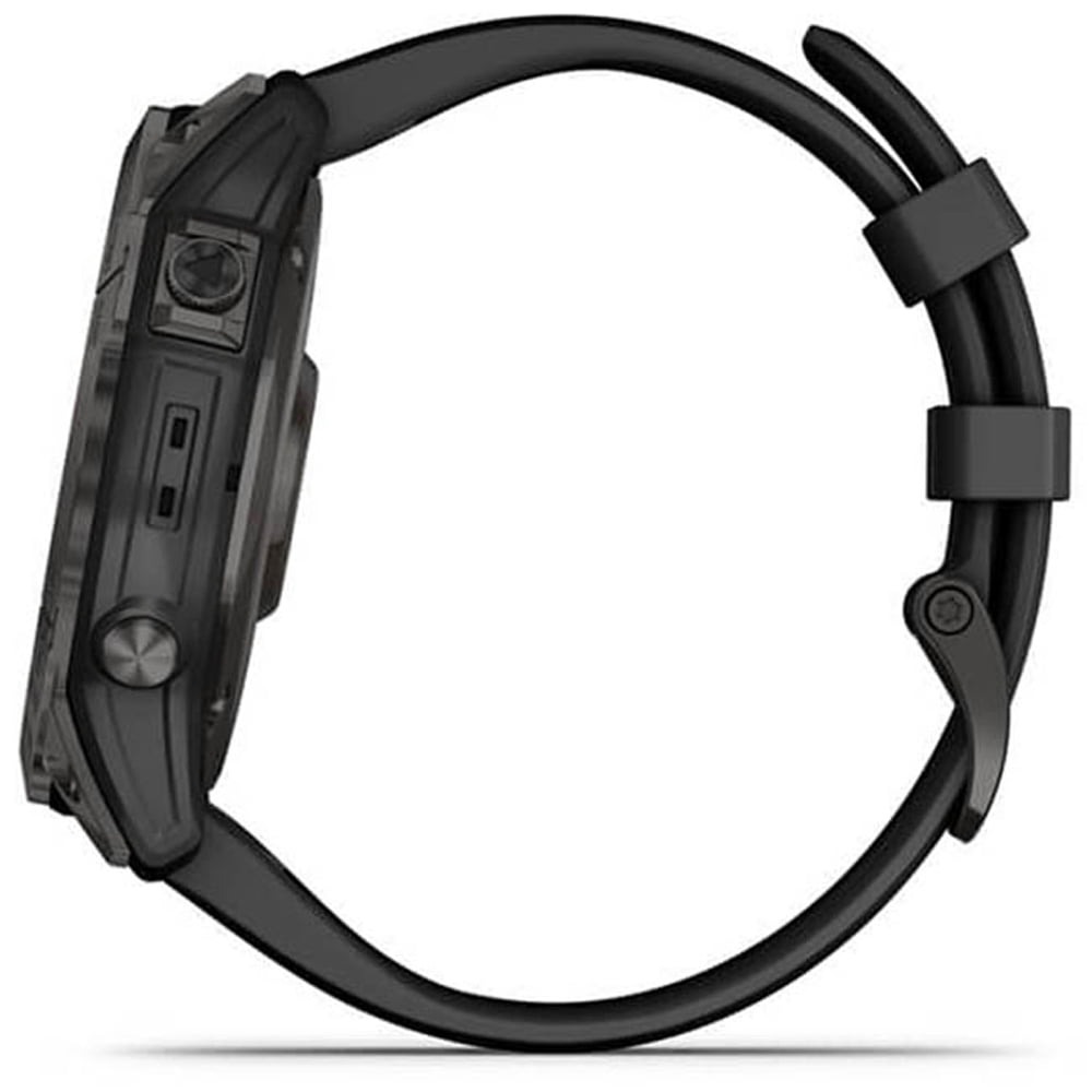 Garmin 010-02541-10 Fenix 7X Sapphire Solar Smartwatch Carbon Gray DLC Titanium with Black Band Bundle with 2 YR CPS Enhanced Protection Pack