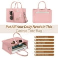 thumbnail image 2 of Cshidworld Canvas Tote Bag for Women With Pockets, Laptop Work Crossbody Everyday Satchel, Purses Everything Shoulder Tote Bag Everyday Satchel Handbags Messenger Gym Totes, Pink, 2 of 7