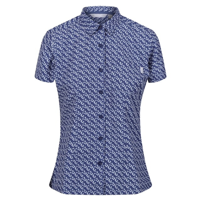 Regatta - Camisa Mindano VII Flores de Manga Corta para Mujer (Vaquero Dusty)