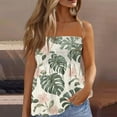 thumbnail image 2 of Women'S Tops, Summer Tube Cute Sexy Off Shoulder Floral Sleeveless Elastic Tunic Smocked Tops Spring For Women 2025 Fleece Sweatshirts Crop Top Animal Print Shacket Tank (S, Light Green) ZMTing, 2 of 4