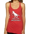 thumbnail image 1 of Wild Bobby, Unstoppable T Rex Funny, Pop Culture, Women Tri-Blend Racerback Tank Top, Vintage Red, Large, 1 of 4