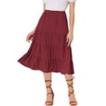 thumbnail image 1 of Falda Larga Allegra K Vino rojo XS, 1 of 5