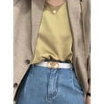 thumbnail image 2 of Catelles Women's White Cowhide Leather Belt with Rhinestone-Adorned Gold Alloy Automatic Buckle  Elegant Fashion Accessory for Casual Pants，Gift Box &Length 95cm Width 2.4CM, 2 of 10